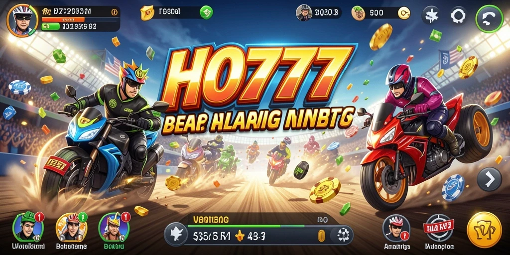 Tangkapan layar HO777 menampilkan aksi balapan yang mendebarkan.