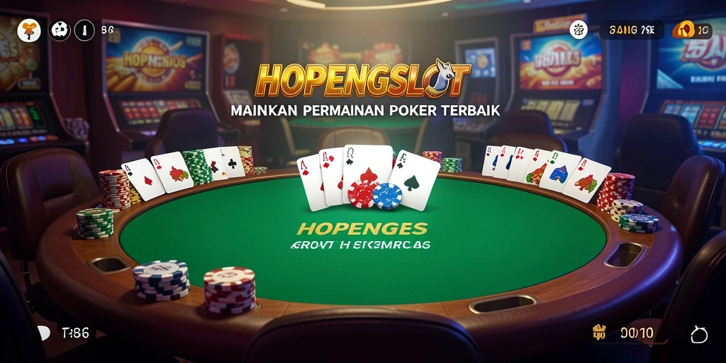 Tampilan gameplay HOPENGSLOT dengan pemain poker yang kompetitif.