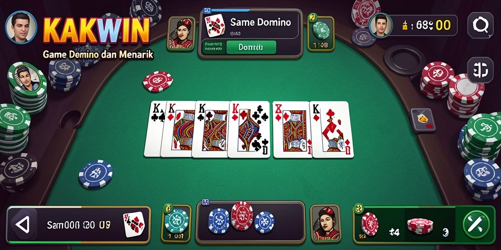 Tampilan gameplay KAKWIN yang menarik dengan desain Domino.