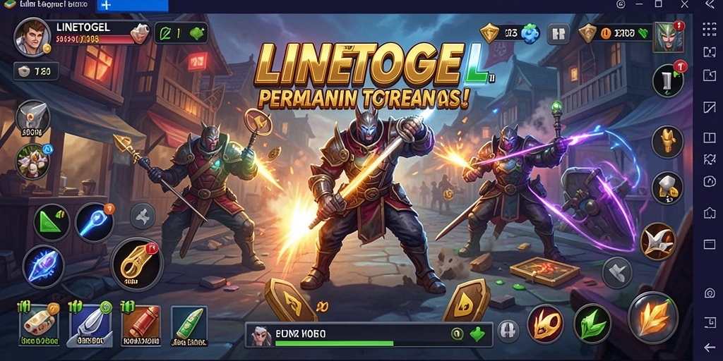 Screenshot gameplay <strong>LINETOGEL</strong> menampilkan taktik dan pertempuran yang seru.