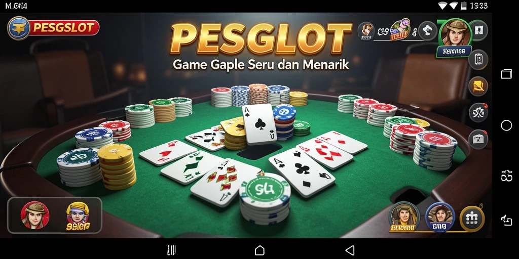 Tangkapan layar utama PESGSLOT menunjukkan gameplay Gaple yang seru.