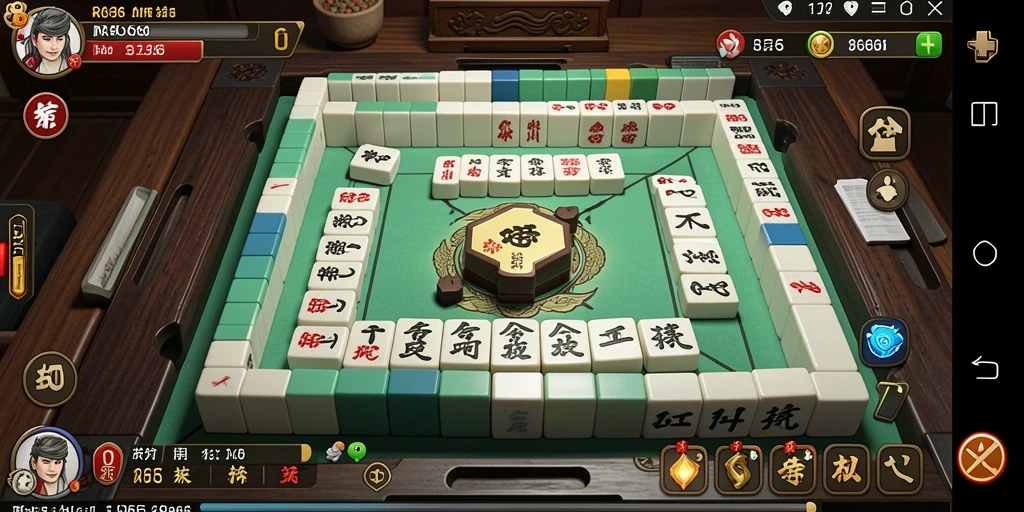 Tangkapan layar permainan RR666 menampilkan ubin Mahjong dengan gaya menawan.