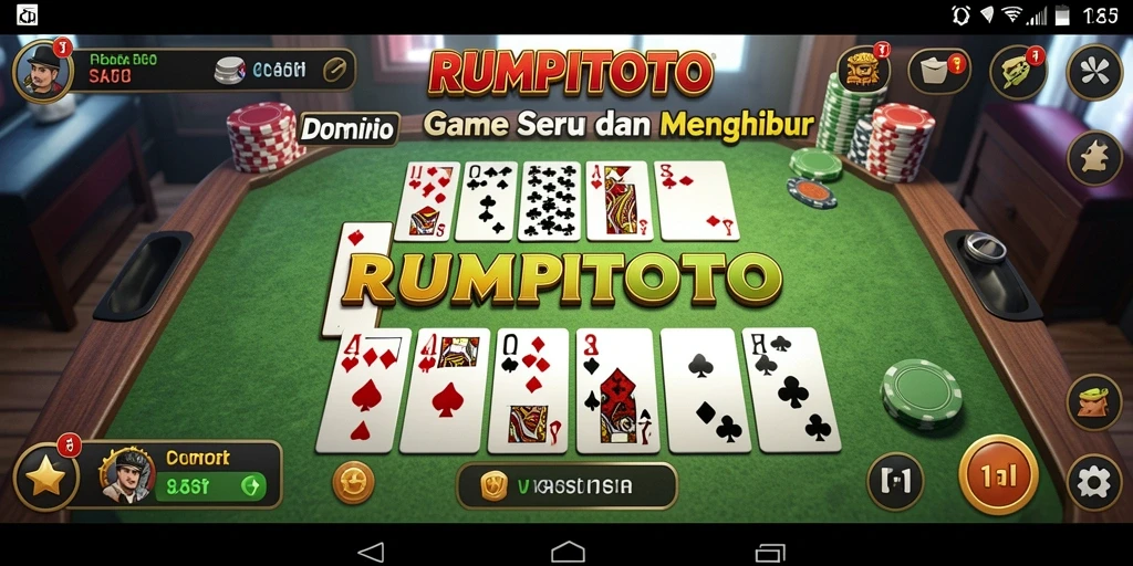 Tampilan menarik dari gameplay permainan domino RUMPITOTO.